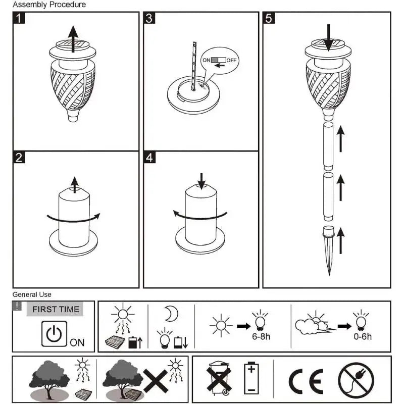 8-Piece Solar Lights, Outdoor