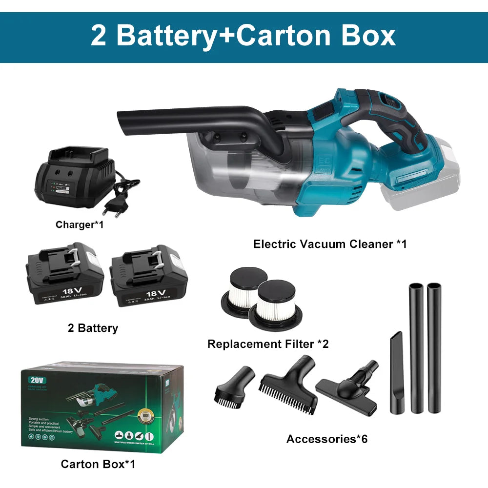 Cordless Portable Handheld Power Vacuum Cleaner Multi-function Dust Cleaning Tool For Makita 18v Battery