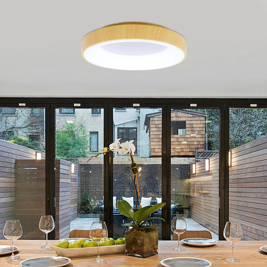 Wood Grain Ceiling Light, Modern LED Flush Mount