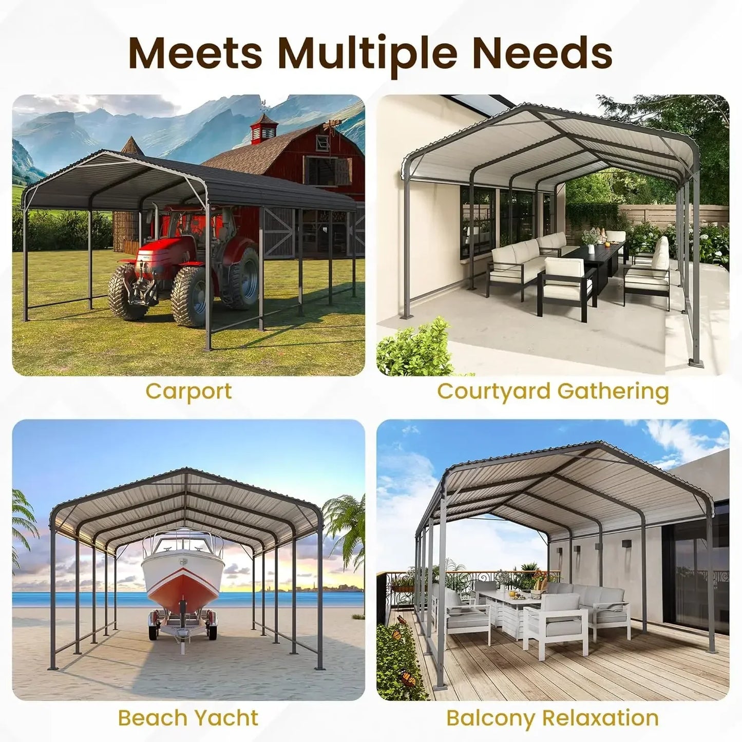 12x20FT Metal Carport