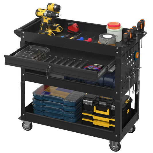 3 Tier Rolling Tool Cart on Wheels for Mechanics