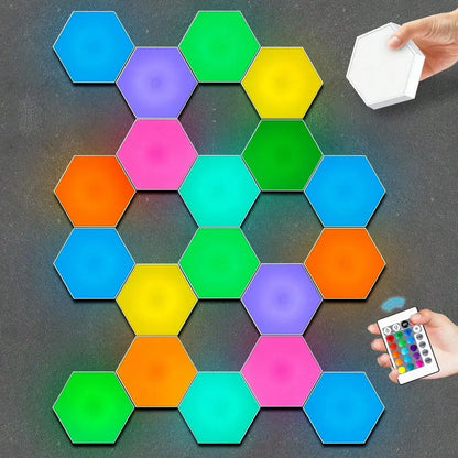 6 10 20 Pcs RGB Hexagon Lights