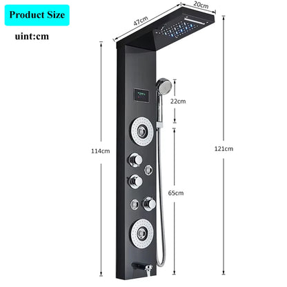 LED Shower Panel Tower System Rain Waterfall Shower Column