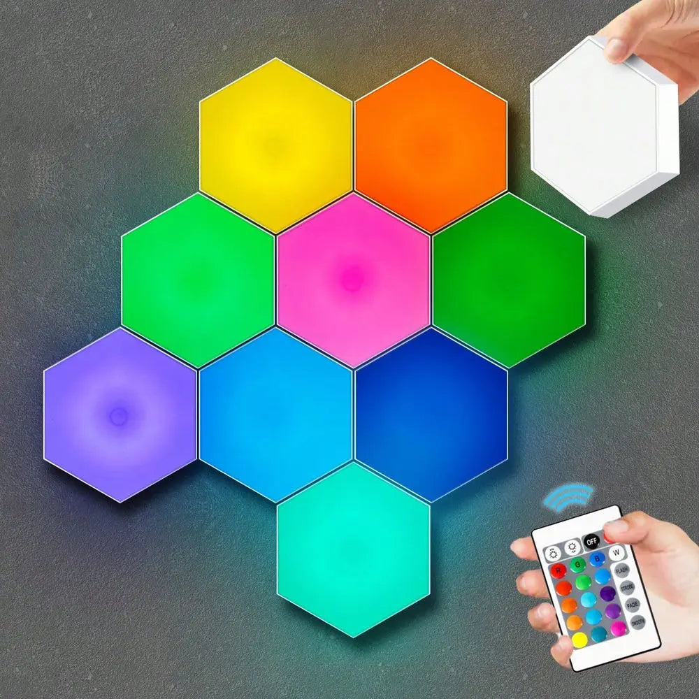 6 10 20 Pcs RGB Hexagon Lights