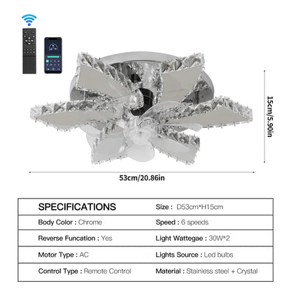 Ceiling Fan With Led Lamp Smart Remote Control