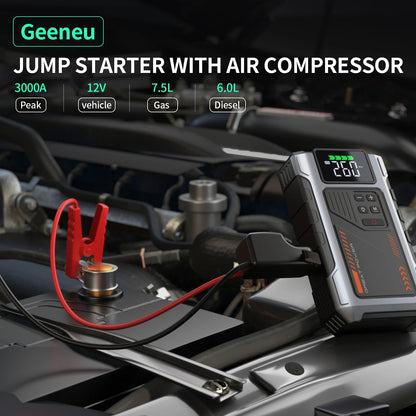 Portable Car Jump Starter With Air Compressor