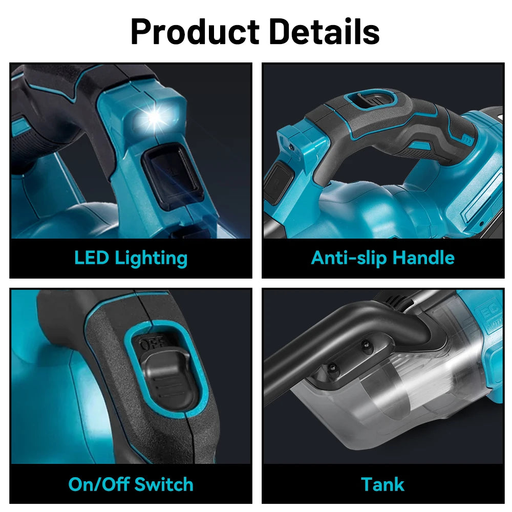 Cordless Portable Handheld Power Vacuum Cleaner Multi-function Dust Cleaning Tool For Makita 18v Battery
