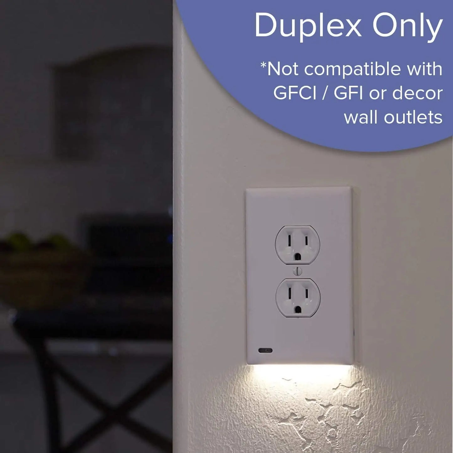 3-Pack LED Night Light Wall Plates with Auto Sensor