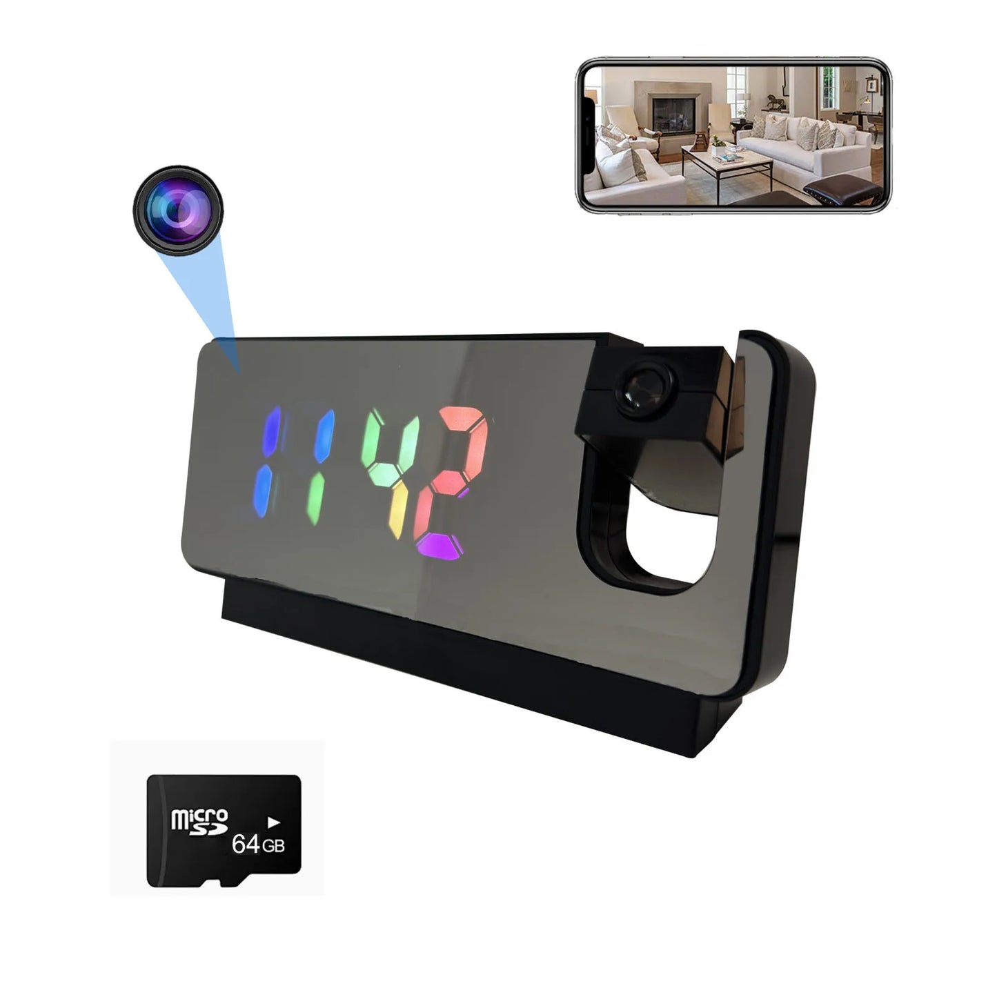 HD Projection Alarm Clock Camera with Wi-Fi