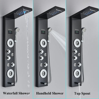 LED Shower Panel Tower System Rain Waterfall Shower Column