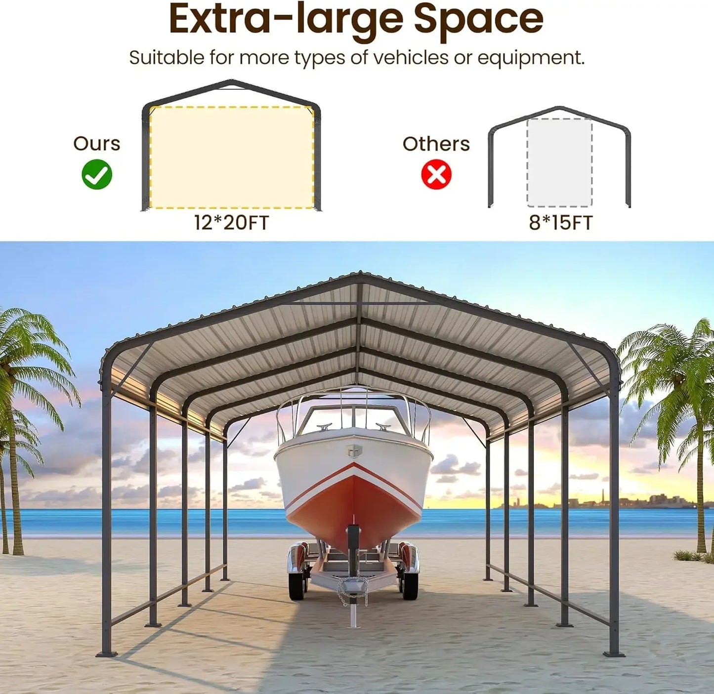 12x20FT Metal Carport