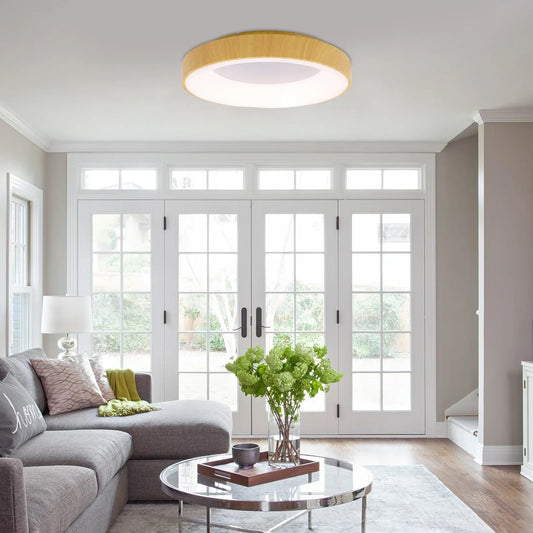 Wood Grain Ceiling Light, Modern LED Flush Mount