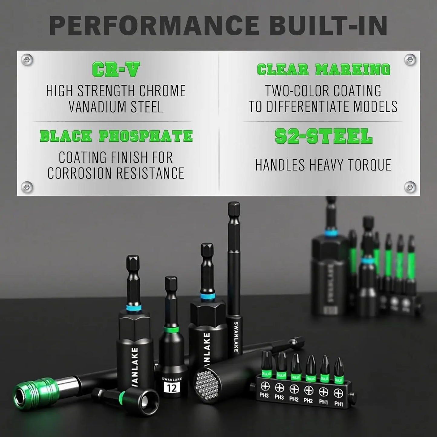 74-Piece Magnetic Nut Driver Set for Impact Drill, Metric & SAE Sockets