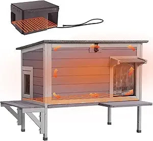 heated cat house for outdoor