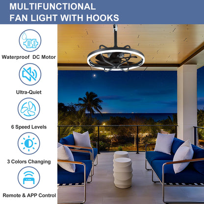 20" Outdoor Ceiling Fan with Lights