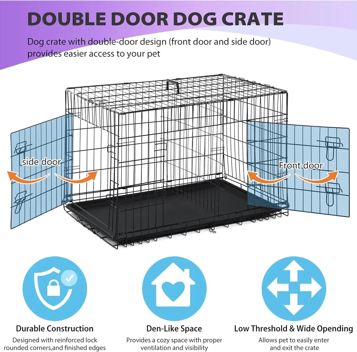 | Dog Crate | 48" | Black | Foldable