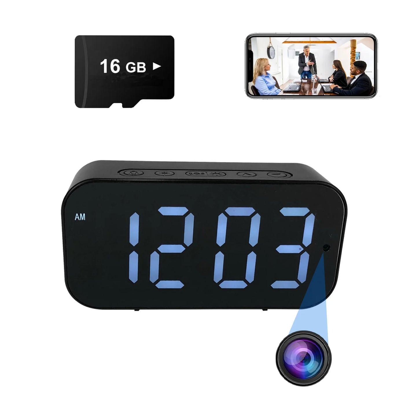 Wi-Fi Clock Camera with 1080P HD