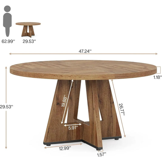 47 Inch Round Farmhouse Dining Table