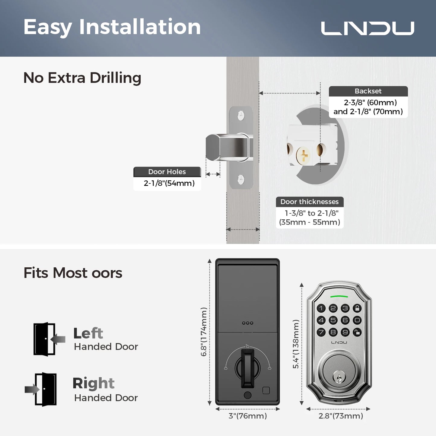 One Touch Auto-Locking Security Door Lock