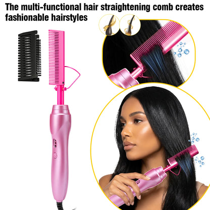 Electric Hot Comb Fast Heating Straightener Curling Iron