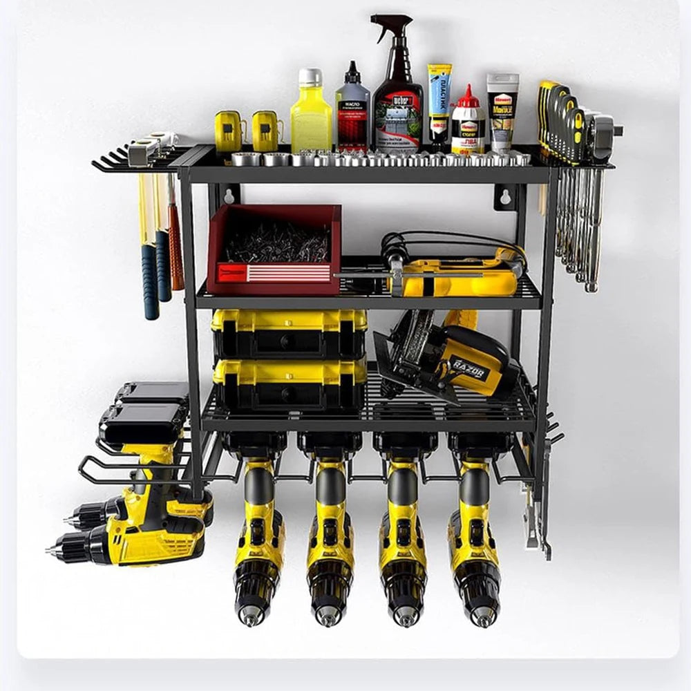 Power Tool Organizer 4 Layer Wall Mounted Storage Rack