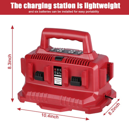 6 Port Charger Compatible with Milwaukee
