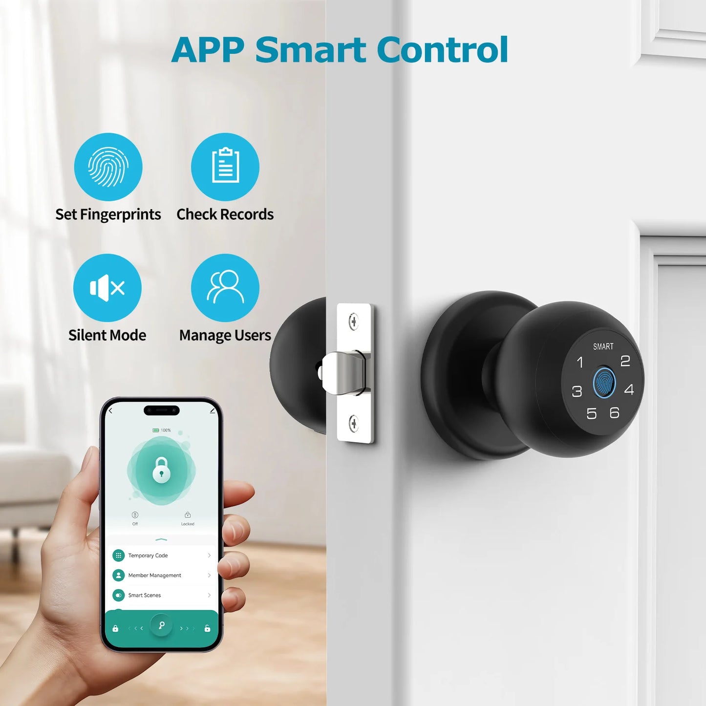 Smart Lock Fingerprint Door Lock App Control