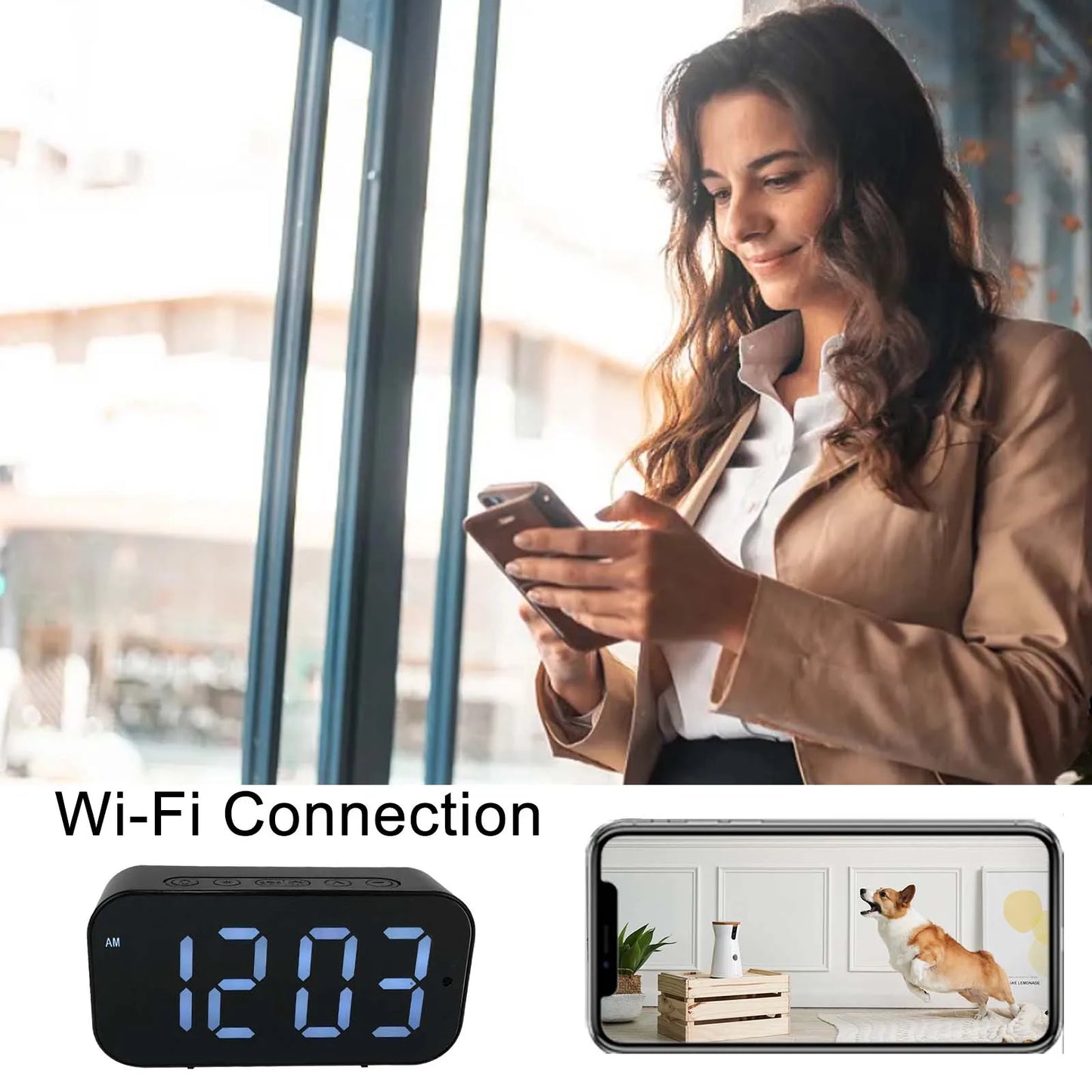 Wi-Fi Clock Camera with 1080P HD
