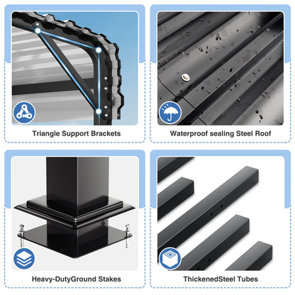 10x15~20x40FT Multi-Size Metal Carport