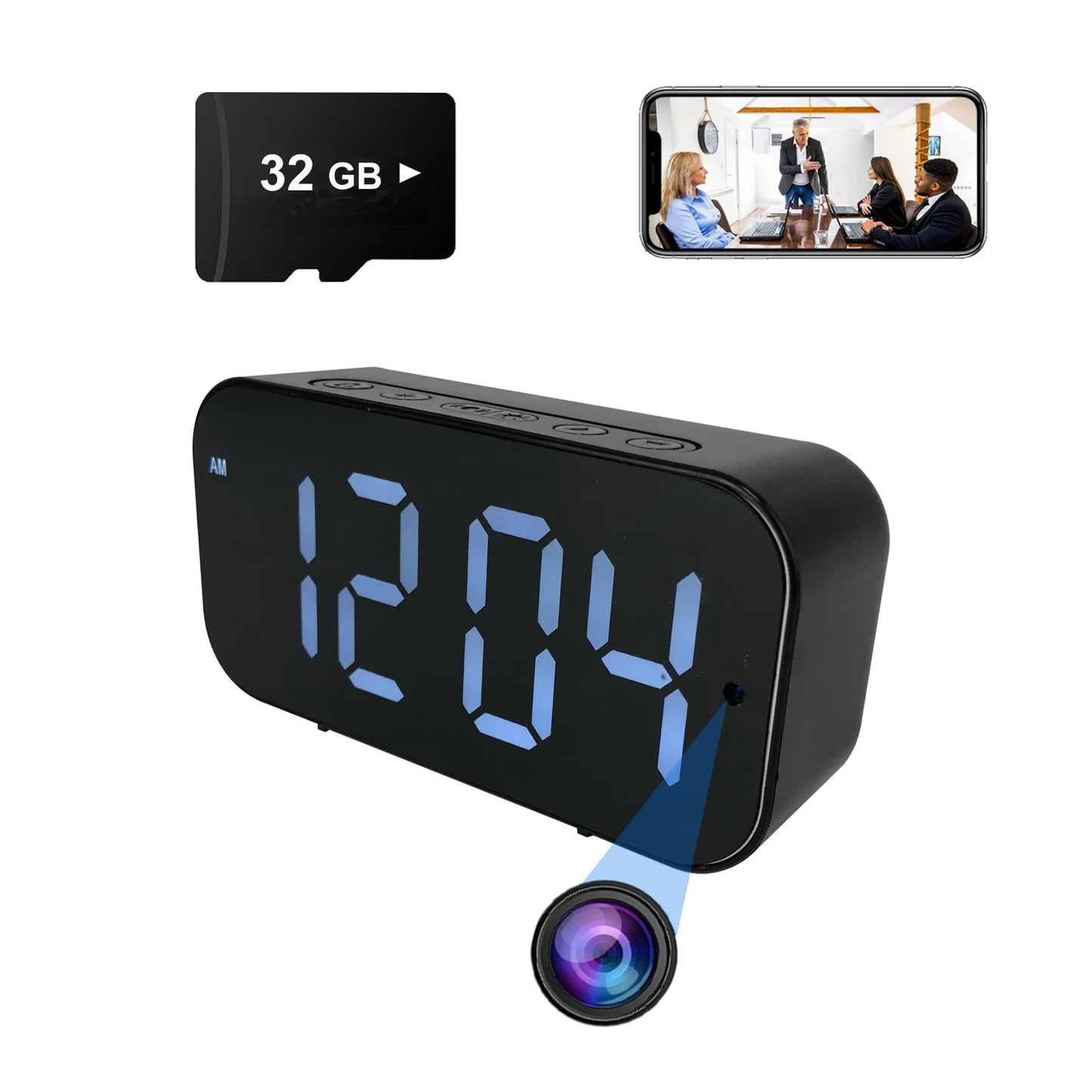 Wi-Fi Clock Camera with 1080P HD