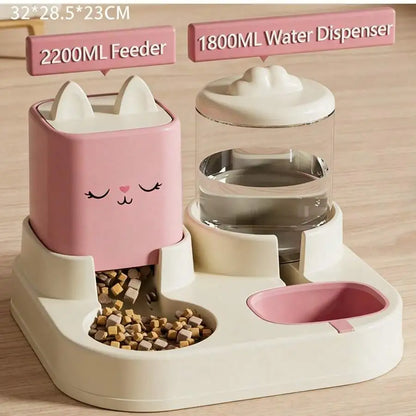 Pet Cat And Dog Food Bowl, Drinking Water Automatic Feeding Device