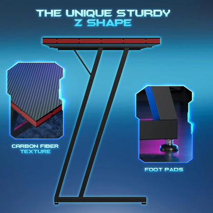 L-Shaped Gaming Desk with Monitor Stand