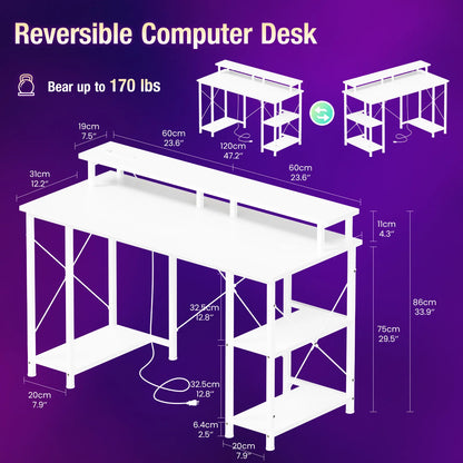 48 Inch Computer Desk with with Shelves