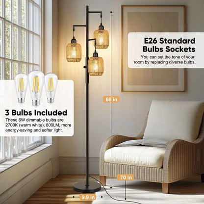 Dimmable Boho Floor Lamp