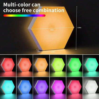 6 10 20 Pcs RGB Hexagon Lights