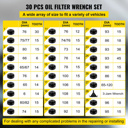 30 Pcs Oil Filter Socket Set