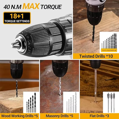 20V DEKO Cordless Drill Kit with Battery