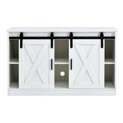 TV / storage cabinet with two sliding barn doors