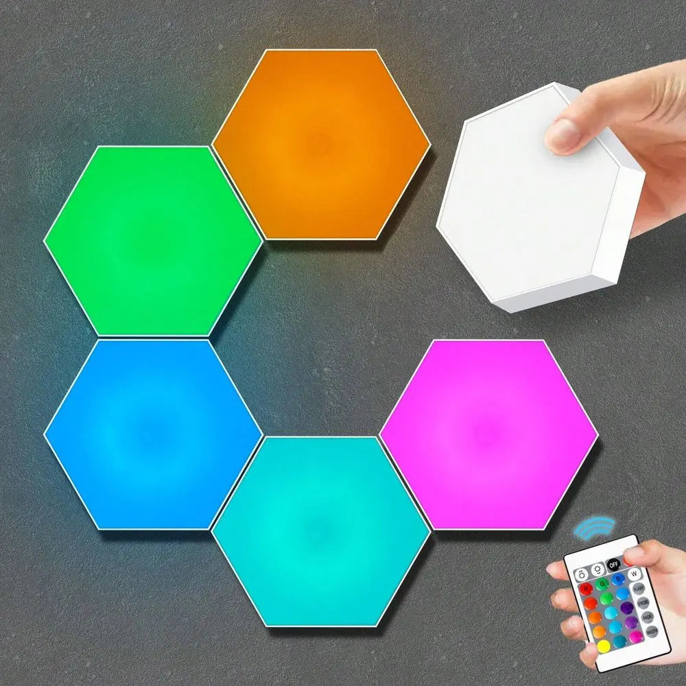 6 10 20 Pcs RGB Hexagon Lights