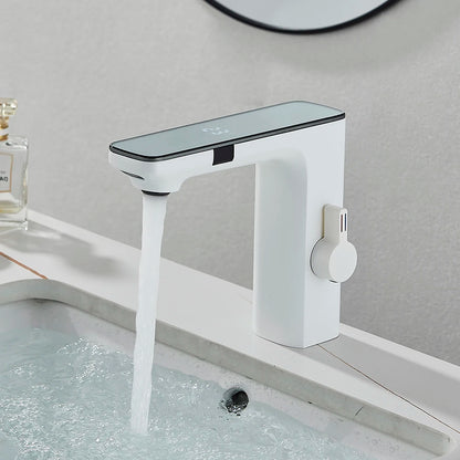 White Chrome Smart Sensor Basin Faucet