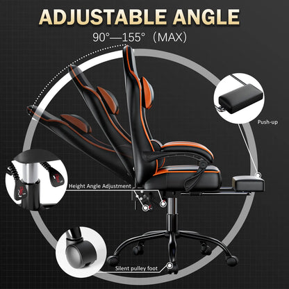 Gaming Chair with Footrest