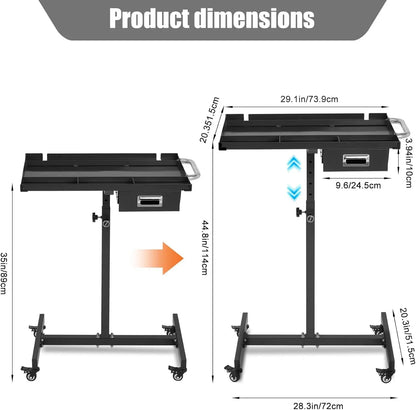 Mobile Work Table with Adjustable Height