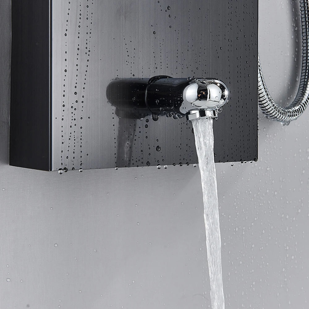 LED Shower Panel Tower System Rain Waterfall Shower Column
