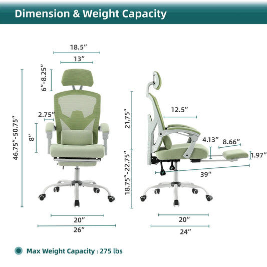 Reclining High Back Mesh Rocking Gaming Chair