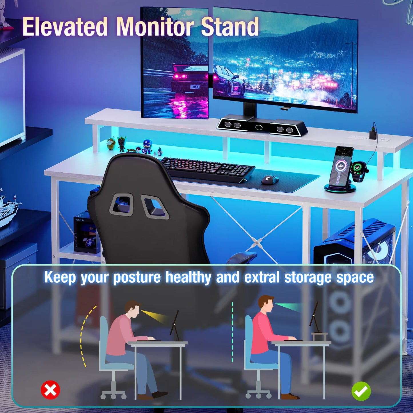 48 Inch Computer Desk with with Shelves