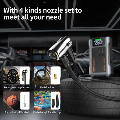Portable Car Jump Starter With Air Compressor