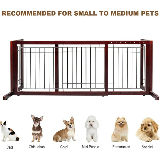 37"-68" Wide Adjustable Free Standing Dog Gate
