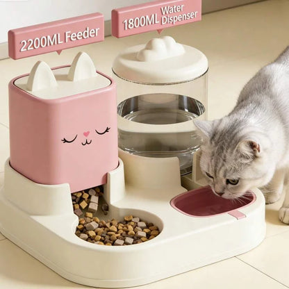 Pet Cat And Dog Food Bowl, Drinking Water Automatic Feeding Device