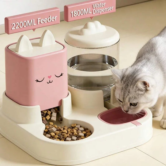 Pet Cat And Dog Food Bowl, Drinking Water Automatic Feeding Device