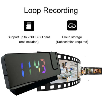 HD Projection Alarm Clock Camera with Wi-Fi